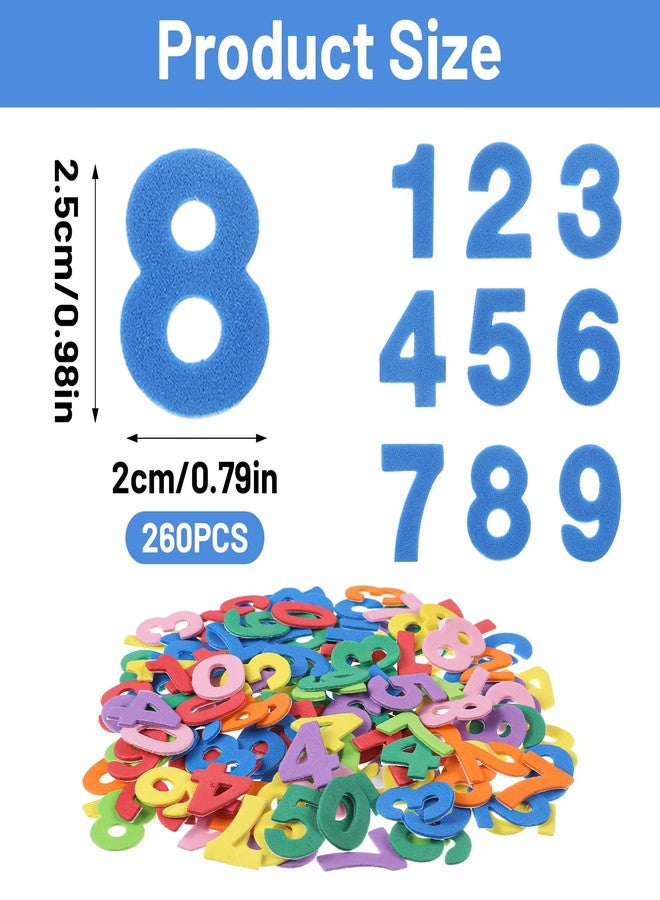 Tyqour 260PCS Numbers Foam Stickers, Letter Stickers for Crafts, Self Adhesive 1-9 Number Alphabet Sticker Craft Supplies Sticker for DIY Crafts Scrapbooking Kids School Project Party Decorations Colorful - Image 2